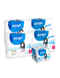 Pañales ecológicos Pingo Talla 4 maxi - caja 2x40