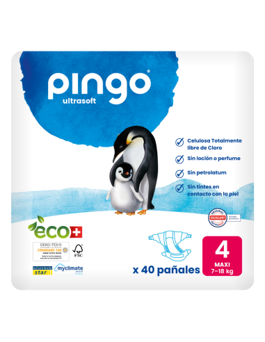 Pañales Ecológicos Pingo Talla 4 Maxi (Paquete de 40)