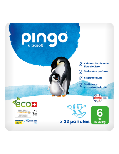 Pañales Ecológicos Pingo Talla 6 XL (Paquete de 32)