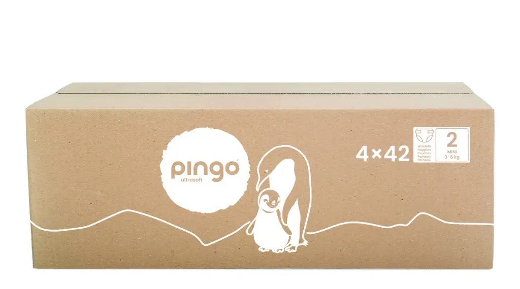 New - Pingo ecological diapers Size 2 (3-6 kg) - box of 4 bags x 42 units