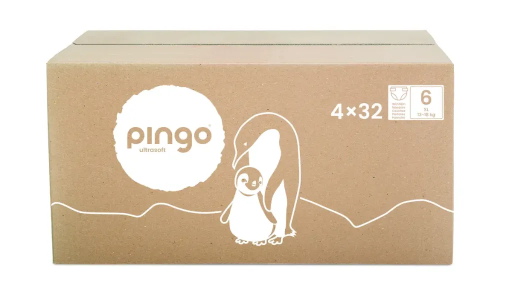 New - Pingo ecological diapers Size 6 (13-18 kg) - box of 4 bags x 32 units