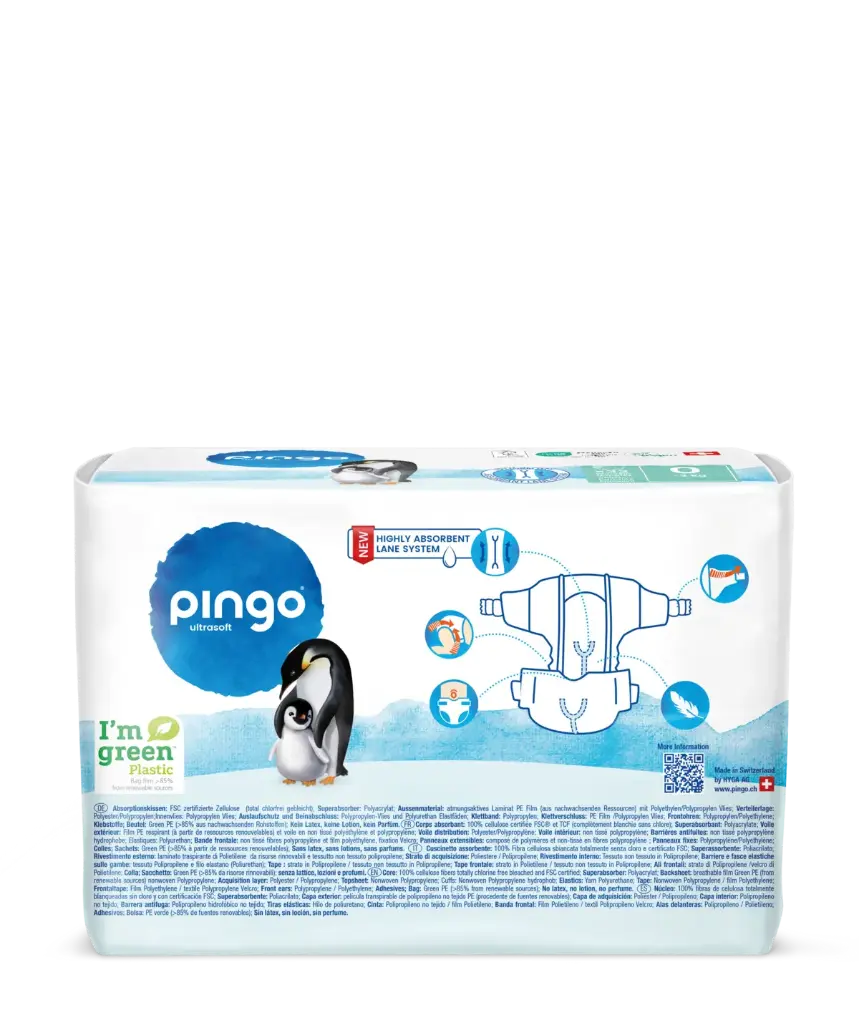 Nuevo - Pingo pañales ecológicos Talla 0 (<3 Kg) bolsa de 32 uds