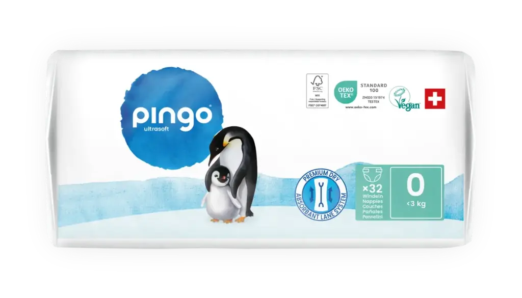 Nuevo - Pingo pañales ecológicos Talla 0 (<3 Kg) bolsa de 32 uds