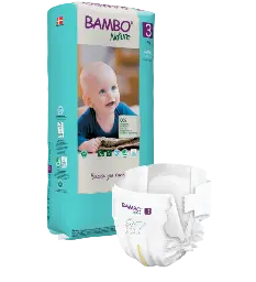 Bambo Nature Pañales Talla 3 (4–8 kg) - Gran Formato - caja de 3 bolsas x 52 uds