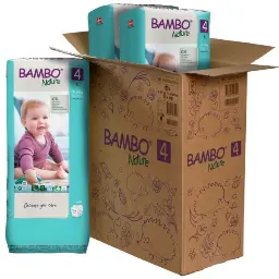 Bambo Nature Pañales Talla 4 (7–14 kg) - Gran Formato - caja de 3 bolsas x 48 uds