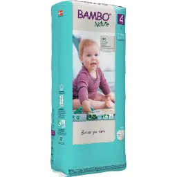 Bambo Nature Pañales Talla 4 (7–14 kg) - Gran Formato - caja de 3 bolsas x 48 uds