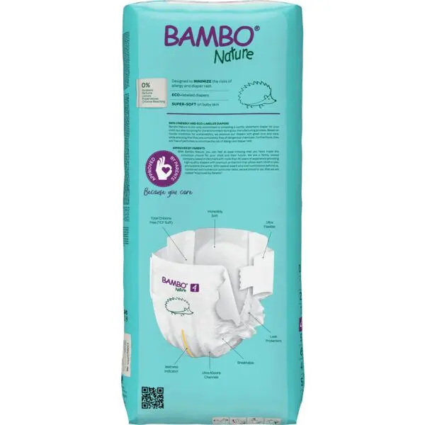 Bambo Nature Pañales Talla 4 (7–14 kg) - Gran Formato - caja de 3 bolsas x 48 uds