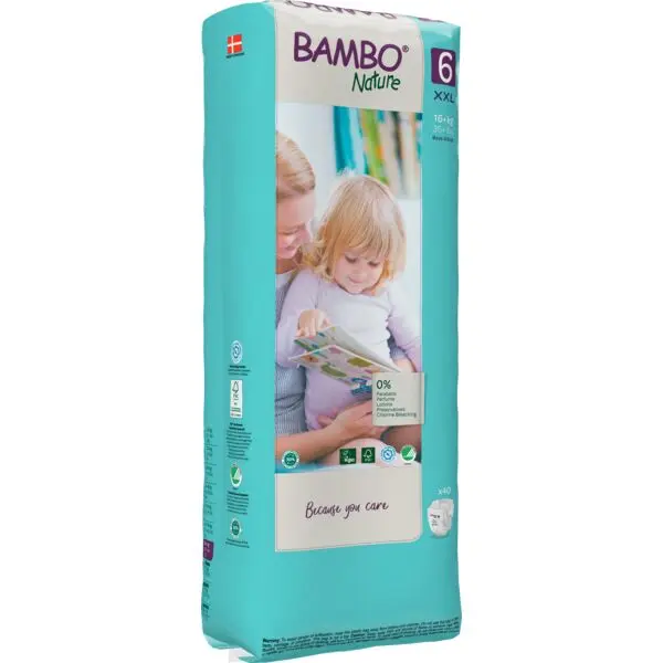Bambo Nature Pañales Talla 6 (16+ kg) - Gran Formato - caja de 3 bolsas x 40 uds