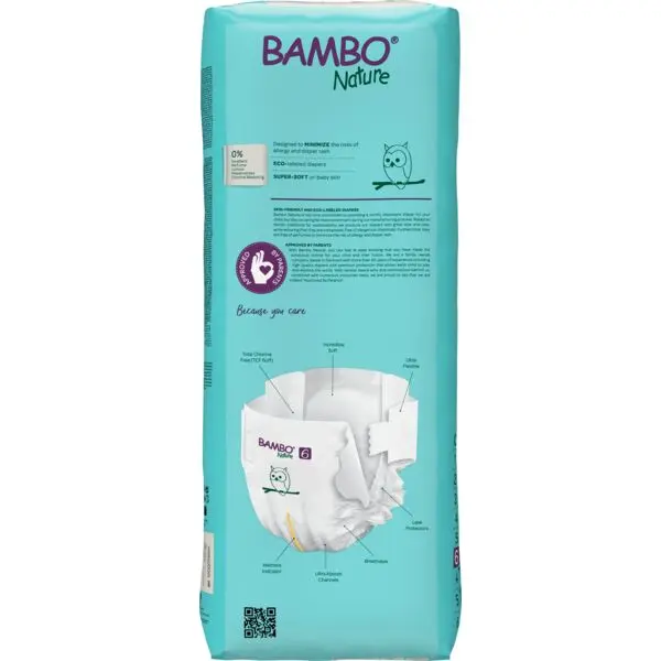 Bambo Nature Pañales Talla 6 (16+ kg) - Gran Formato - caja de 3 bolsas x 40 uds