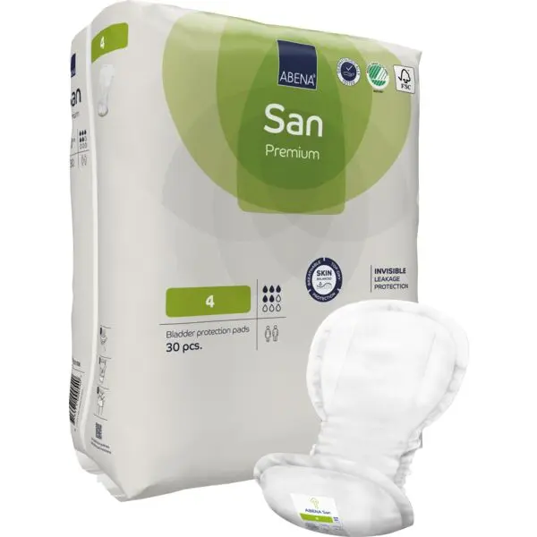 Abena San Talla 4 con Cinta Adhesiva Premium – caja de 9 bolsas x 30 uds