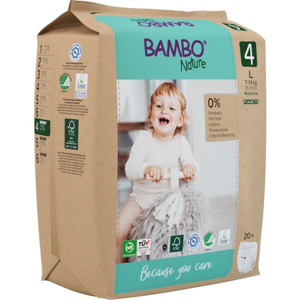 [1000021517] Bambo Nature Pants Talla 4 (7-12 kg) - caja de 5 bolsas x 20 uds