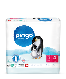 Nuevo - Pingo pañales ecológicos Talla 4 (8-14 kg) - caja de 4 bolsas x 40 uds