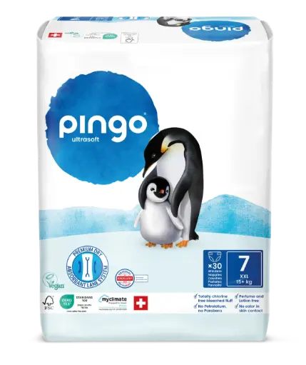 [0543-00] Nuevo - Pingo pañales ecológicos Talla 7 (+15 kg) - caja de 4 bolsas x 30 uds
