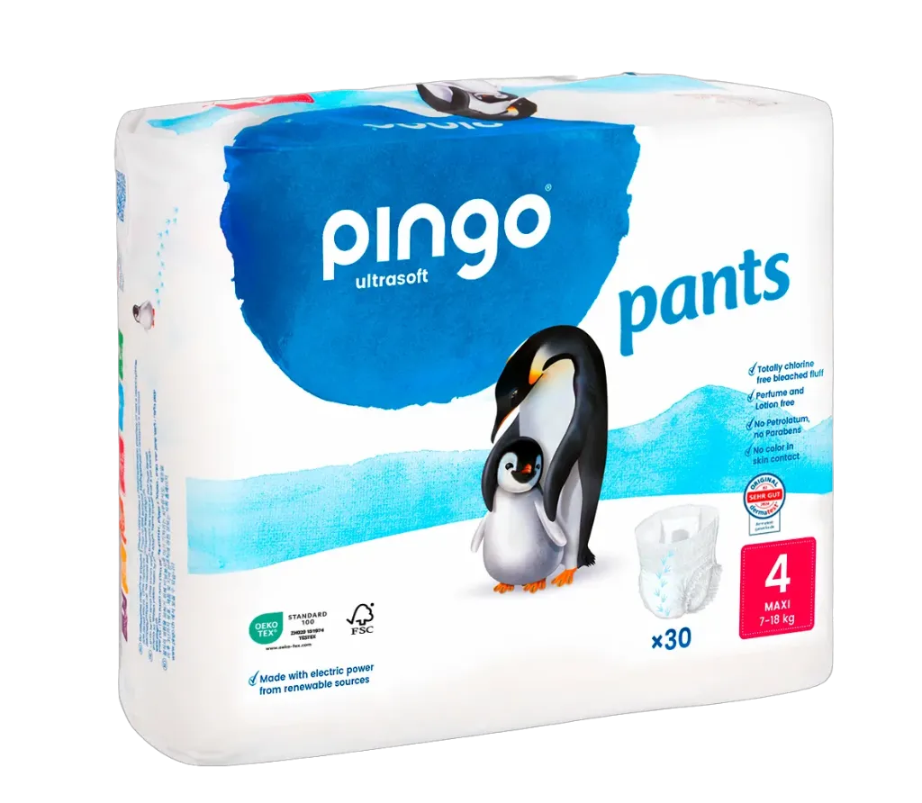 Pingo pants ecológicos Talla 4 (7-18 kg) - caja de 6 bolsas x 30 uds