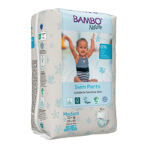 Bambo Nature pañales para el baño M (+12kg) - caja de 10 bolsas x 12 uds