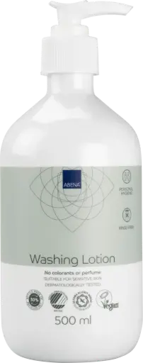 Abena Loción Limpiadora sin Enjuague – caja de 6 botes x 500 ml