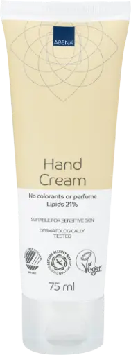 Abena Crema de Manos 21 % Lípidos - sin perfume – caja de 12 tubos x 75 ml