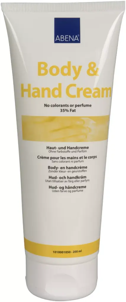 Abena Crema Corporal y de Manos 35 % Lípidos – caja de 12 tubos x 200 ml
