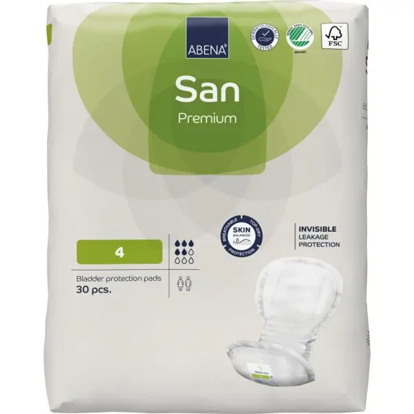 Abena San Talla 4 con Cinta Adhesiva Premium – caja de 9 bolsas x 30 uds