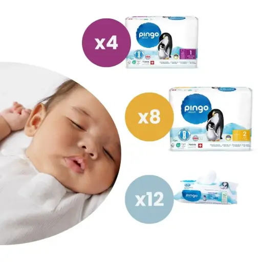 [PingoP02] Pañales y toallitas ecológicos Pingo - Pack primeros dos meses