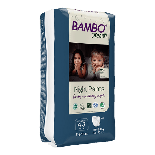 Bambo Dreamy pants para noche M (15-35kg) - caja de 6 bolsas x 10 uds