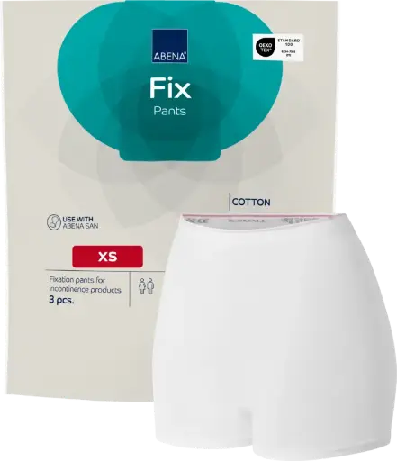 Abena Fix Prenda de fijación de algodón XS - caja de 10 bolsas de 10 uds