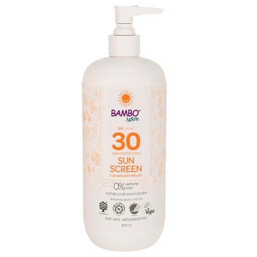 Bambo Nature crema solar SPF30 - caja de 6 botes x 500ml
