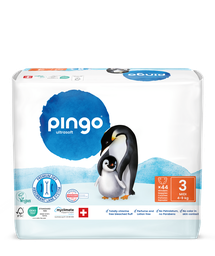 Nuevo - Pingo pañales ecológicos Talla 3 (4-9 kg) - caja de 4 bolsas x 44 uds