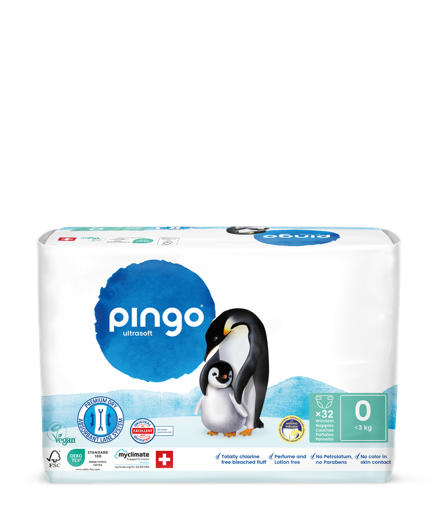 Nuevo - Pingo pañales ecológicos Talla 0 (<3 Kg) bolsa de 32 uds